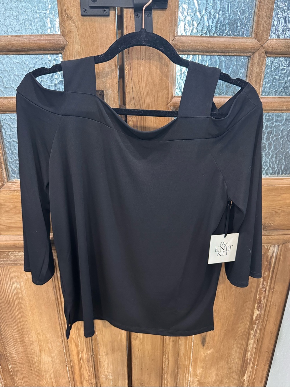 Chico's Black Off-Shoulder Wide-Strap Top